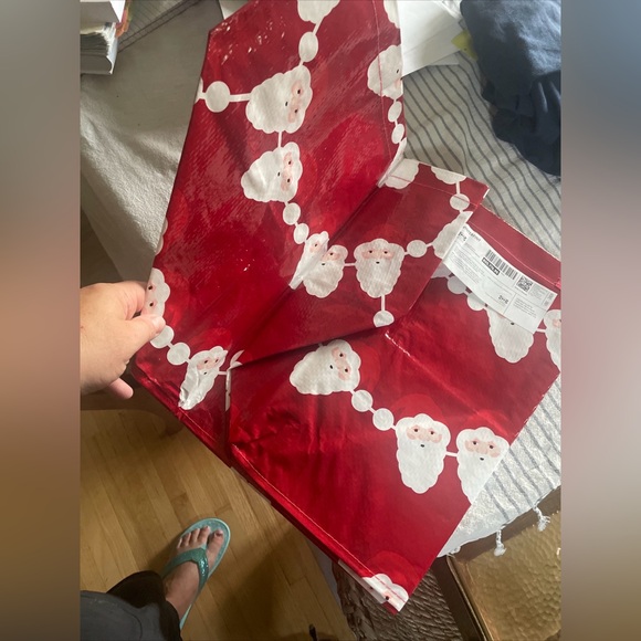 IKEA  VINTERFINT Christmas Shopping bag, large, Santa Claus pattern red. NWT - Picture 3 of 3